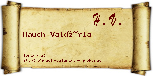 Hauch Valéria névjegykártya